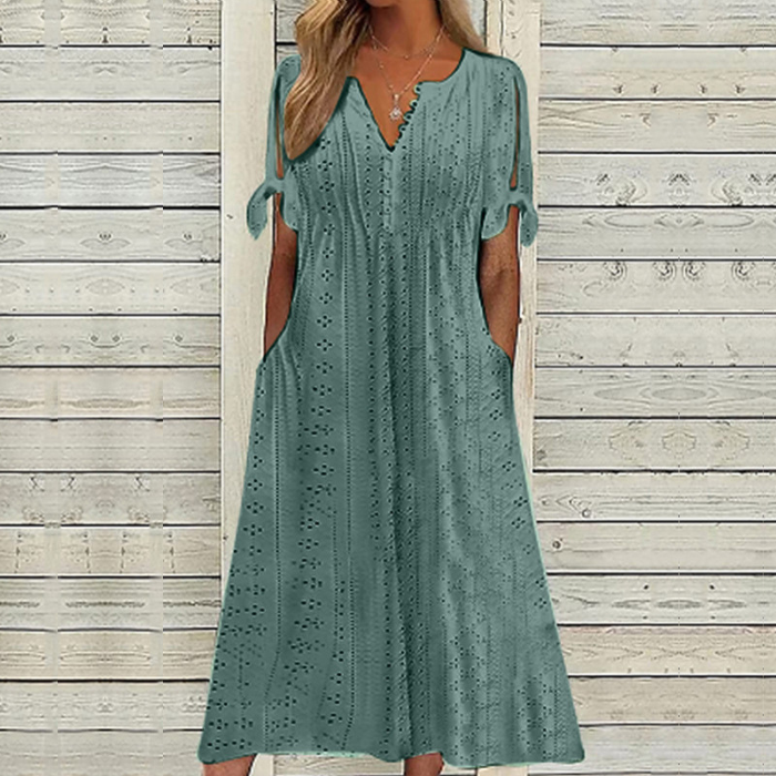 🔥【Časovno omejena ponudba - polovična cena!】[S-5XL]👗Preprosta in čudovita enobarvna obleka