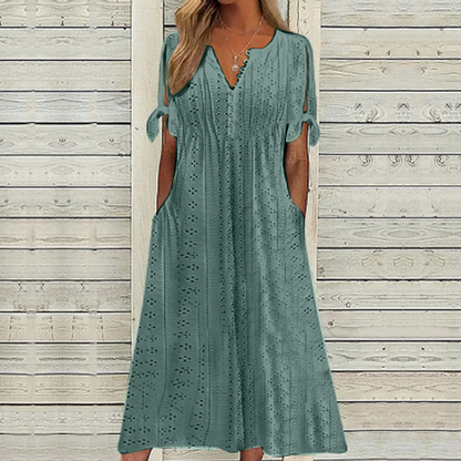 🔥【Časovno omejena ponudba - polovična cena!】[S-5XL]👗Preprosta in čudovita enobarvna obleka