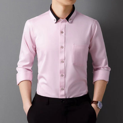 【S-4XL】Nueva camisa de negocios transpirable de moda casual para hombres