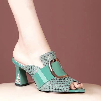 Każda para 30% taniej【rozmiary 34-41】Nowość 2025 – modne sandały na grubym obcasie, stylowy fason z odkrytymi palcami【👠7 cm platforma】-3950378