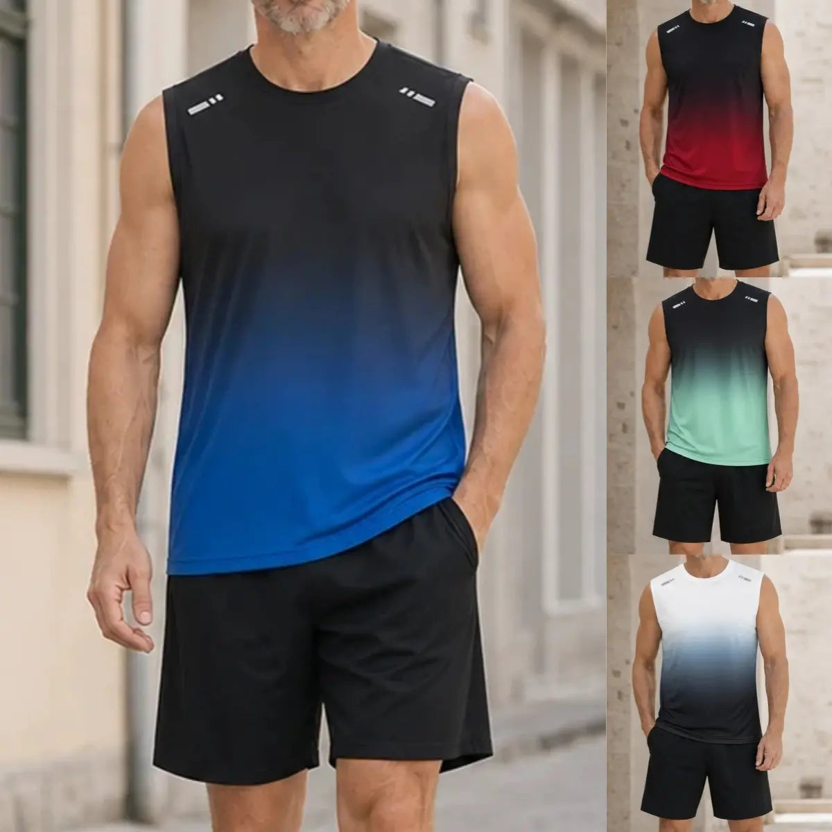 ✨M-5XL【Platba při dodání】Pánská dvoudílná letní sportovní souprava - tričko a kraťasy