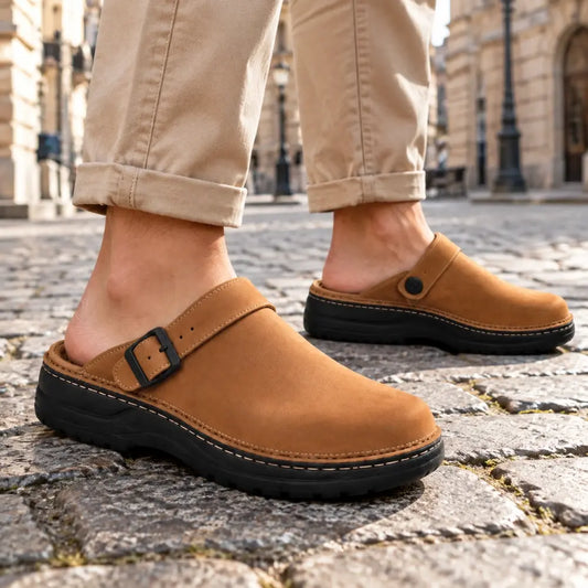 💖😎Poslední den 50% sleva🔥【38-48】😎 Unisex multifunkční ležérní pantofle z pravé kůže s měkkou podrážkou