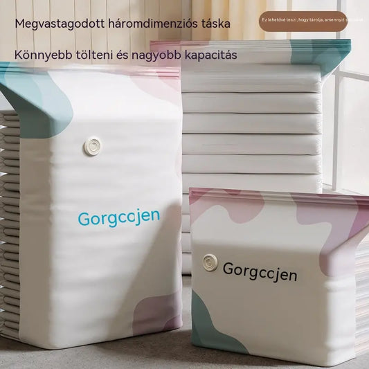 🧳 💨 Nagy, összenyomható vákuumos tárolózsák: Nincs szükség légpumpára, szivárgásmentes, ideális helytakarékosságra a bőröndben és otthon ✈️