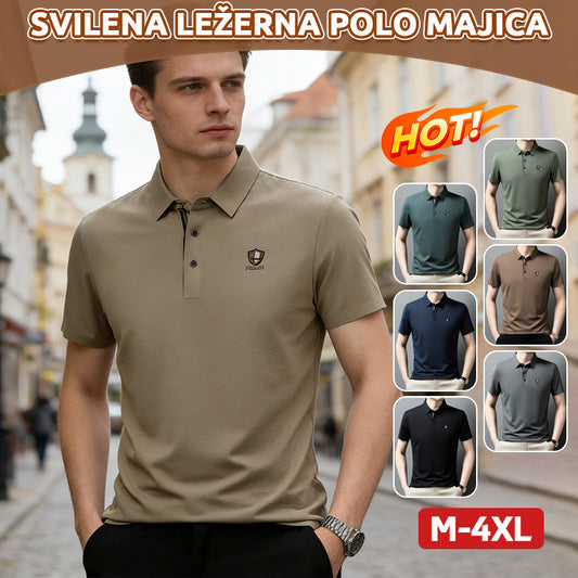 【Vegyen egyet, a második ingyen van】 【M-4XL】2026 nyári új érkezés – Jégvirág anyagú, hajtókás, rövid ujjú póló (Polo)