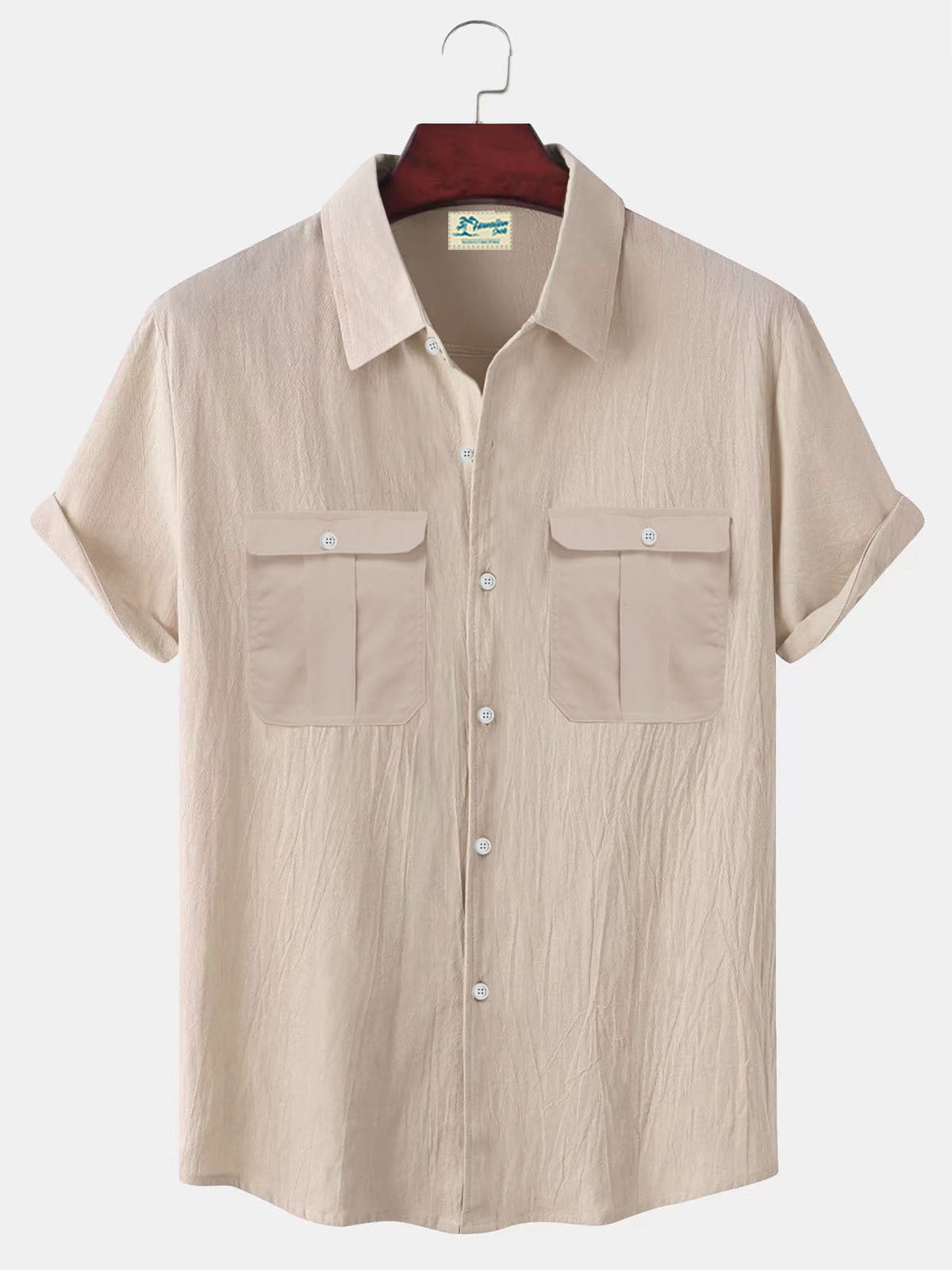 👔【M-5XL】Nová letní pánská jednobarevná lněná košile