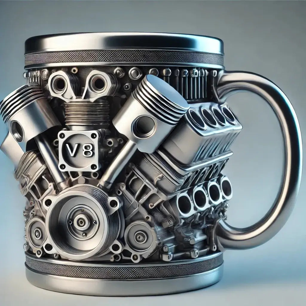 ⚙☕ Kávový hrnek Creative Engine V6V8 z nerezové oceli