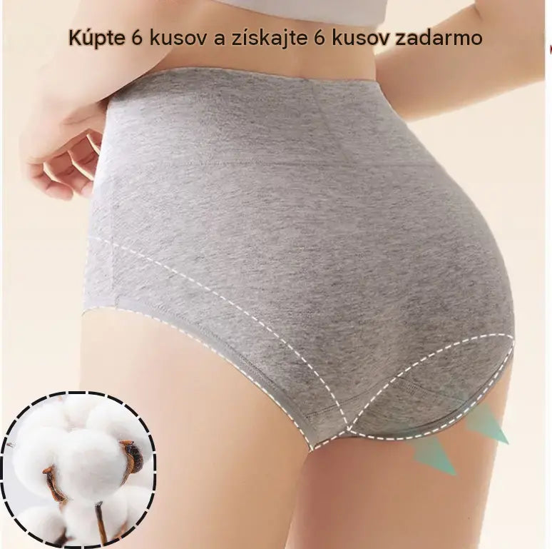 💖【🔥6-dílná sady 590 Kč 】Kalhotky s vysokým pasem a zvednutím boků, vyrobené z nejkvalitnější bavlny ✨️ (45-105 kg)