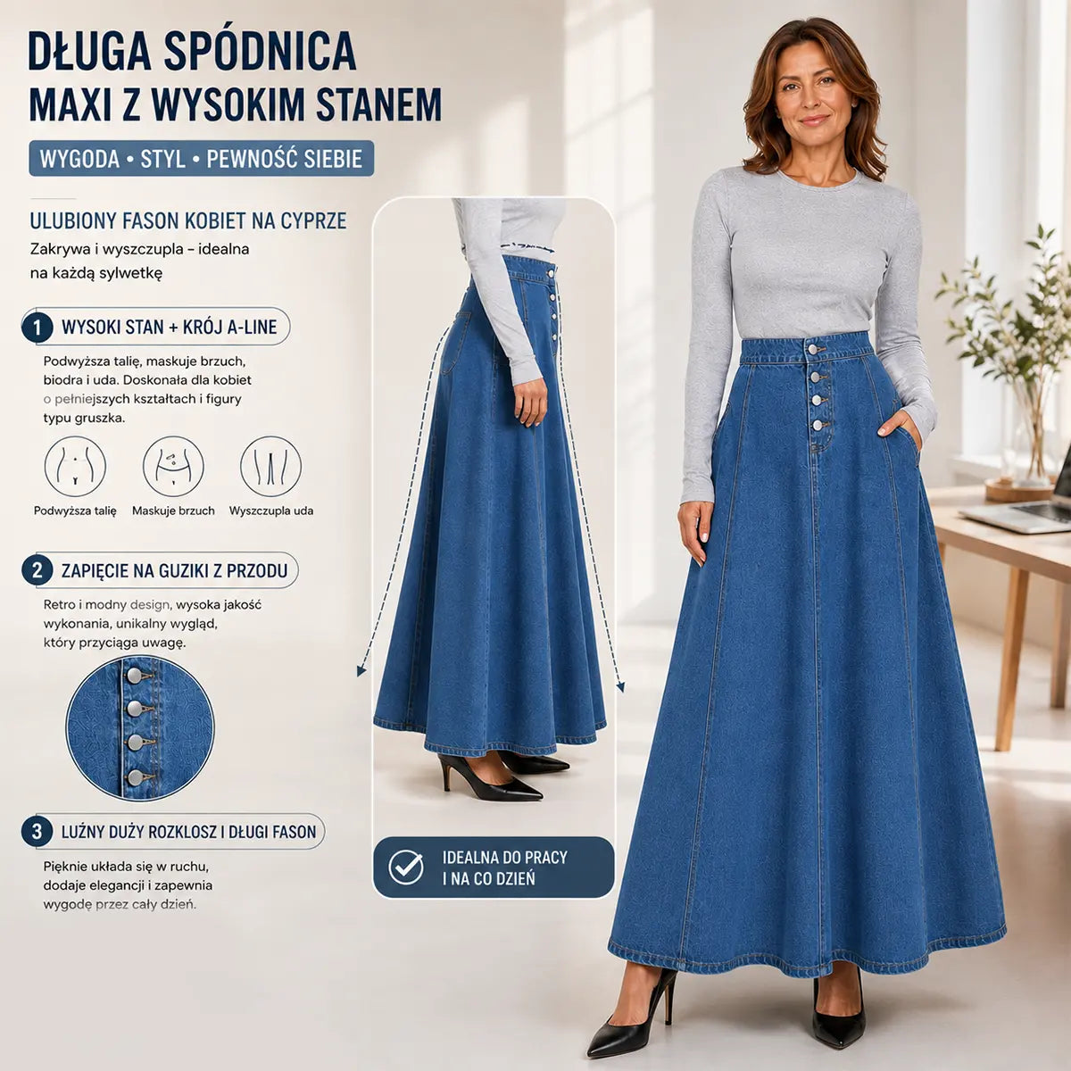 💕 Poslední den – sleva 50 %【XS–2XL】Dámská džínová sukně