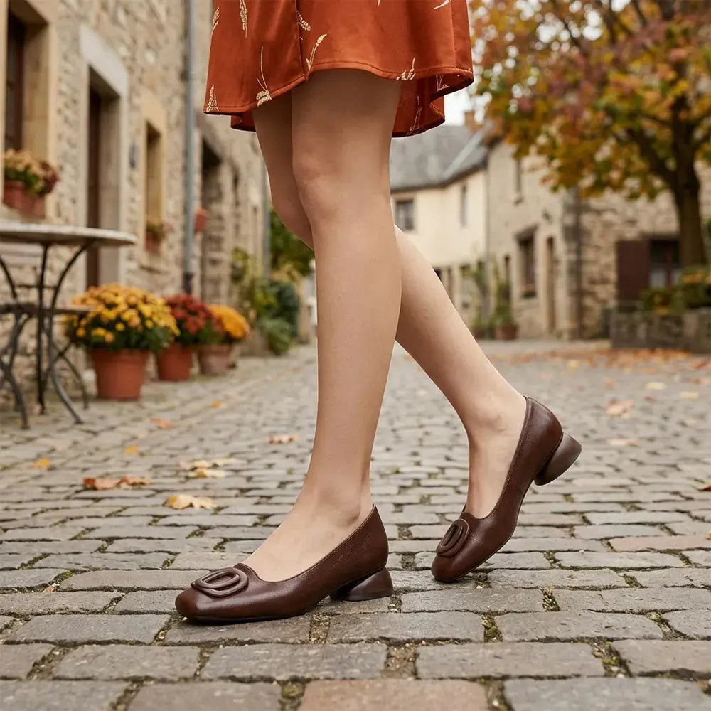 🍁👡Dámské francouzské retro ploché boty Mary Jane - nízké s kulatou špičkou - retro styl, pohodlné a všestranné