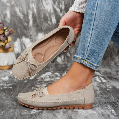 🔥Gorący artykuł - 50% zniżki🔥 Damskie płaskie buty z prawdziwej skóry, lekkie, antypoślizgowe, oddychające i wygodne 4244799