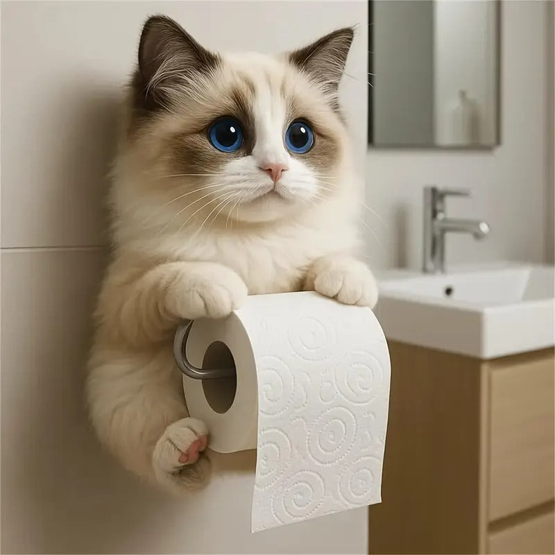 🐱Uroczy uchwyt na papier toaletowy z motywem kota-4077489
