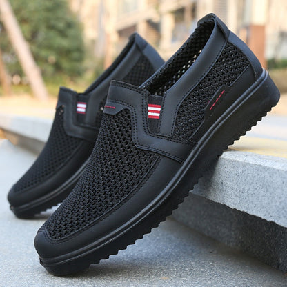Męskie letnie buty z siateczki w dużych rozmiarach, oddychające, wsuwane sandały na co dzień-4257236