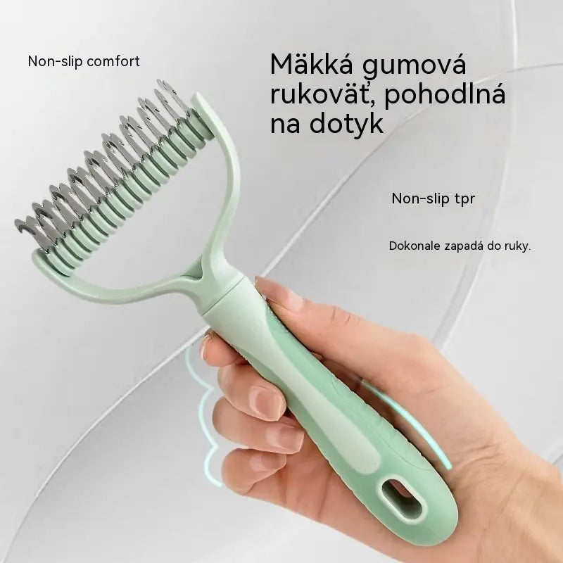 🐶【Kupte 1 a získejte 1 zdarma】-2 kusy--🧹 Oboustranný samočistící kartáč pro domácí zvířata: Odstraňuje odumřelé chlupy a snižuje vypadávání srsti u psů a koček.