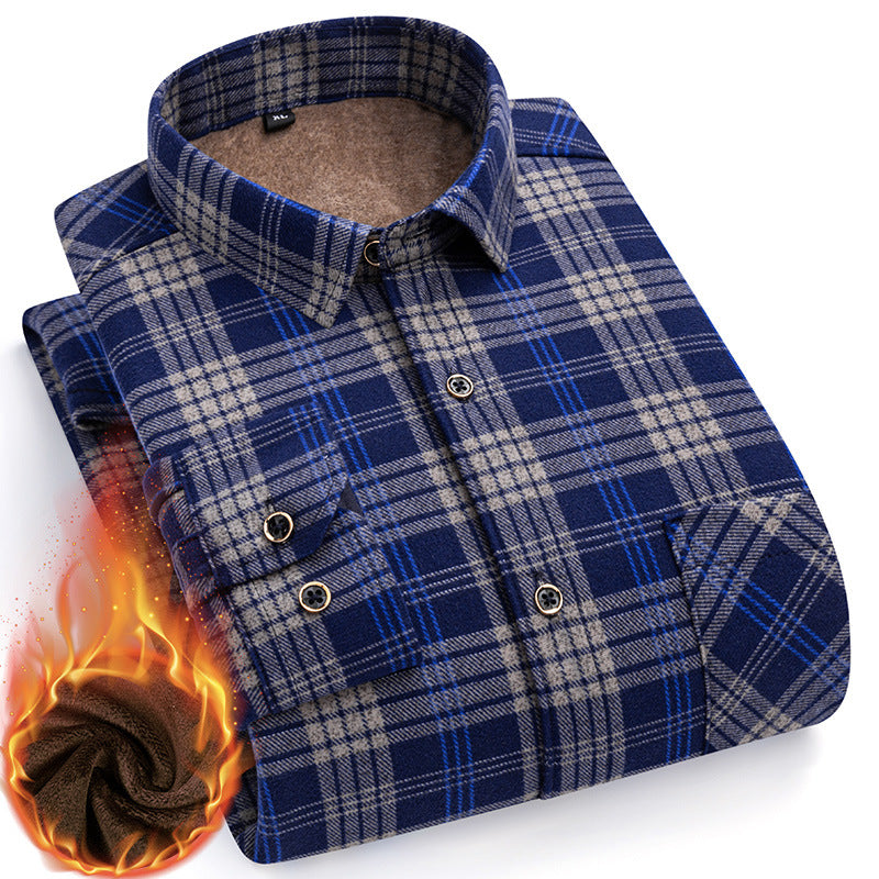 🔥👔【L-5XL】Nowa jesienno-zimowa męska dwustronna aksamitna koszula termiczna jest modna i uniwersalna 4159905