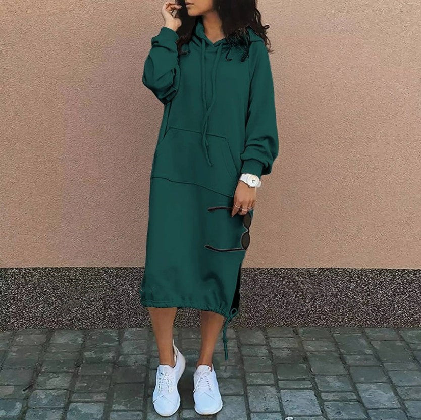 🔥 Zimní akce 🔥【S–5XL】Nové dámské podzimní a zimní volné ležérní šaty s kapucí