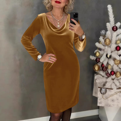 ✨ Sukienka z weluru 2026 | Długie rękawy | Seksuacyjny & Elegancki Styl ✨-4208567