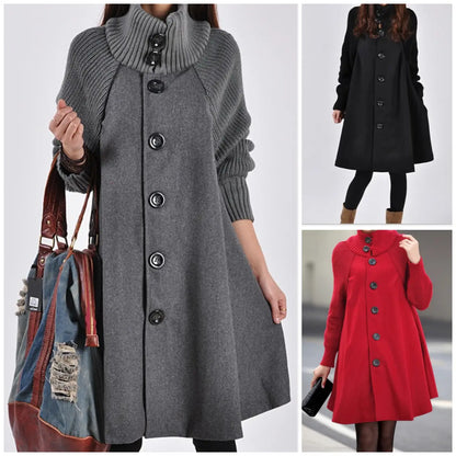 👗【50% kedvezmény🔥🔥】【M-5XL】Új, hétköznapi, közepes hosszúságú gyapjúkabát