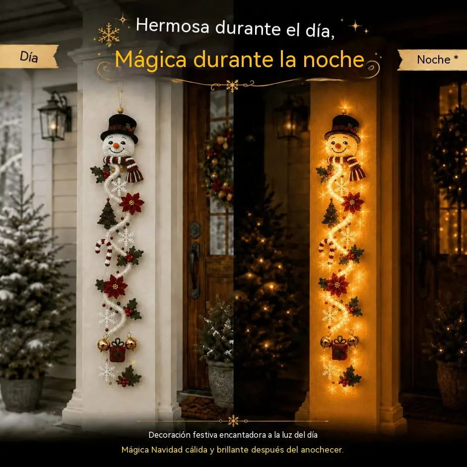 ❄️🎄 Božični okraski za vrata MerryCascade z osvetlitvijo | 6 prazničnih dizajnov, topla svetloba, 3D detajli in navpični dizajn, ki prihrani prostor ✨