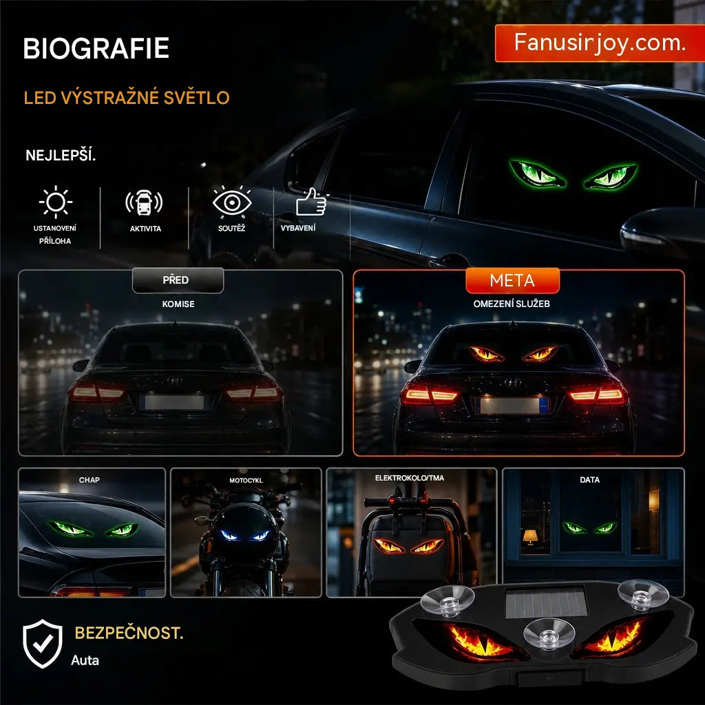 🚗👀⭐ Solární LED výstražná světla do auta | Přitahují veškerou pozornost, zvyšují bezpečnost jízdy – bezdrátový design, automatická detekce, vysoká všestrannost ✨