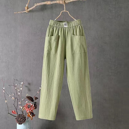 🌿🌈【M-4XL】2025 Wiosna Nowe Damskie Spodnie Szerokie Nogawki Wygodne Spodnie Casualowe-3928986
