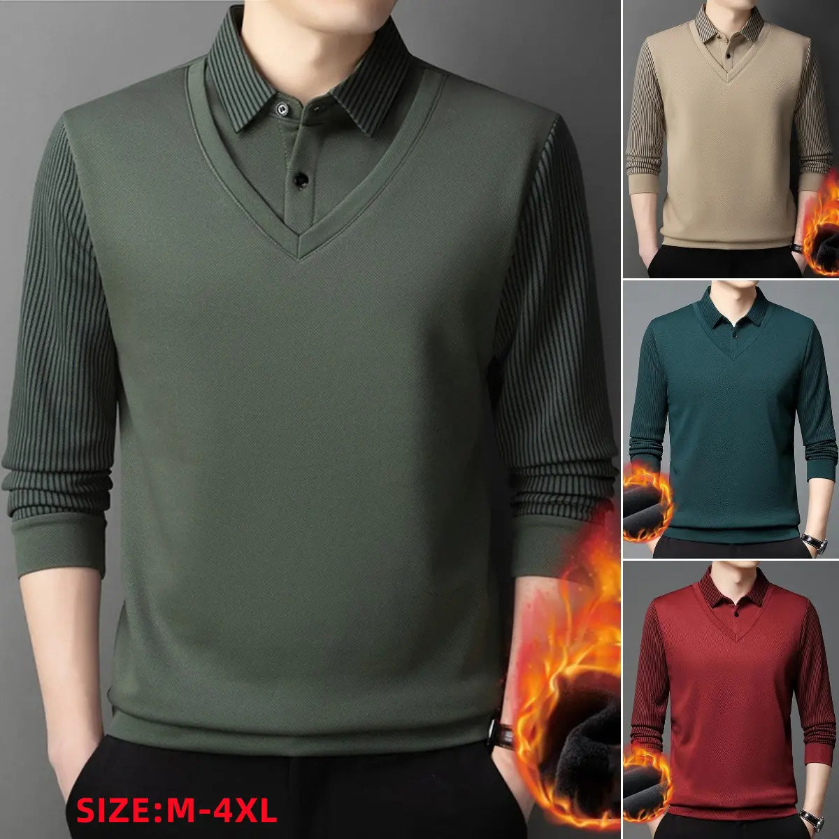 ⏳ Poslední den – sleva 50 % 【M–4XL】👔 Pánské kvalitní termo tričko na podzim a zimu, hřejivá fleecová podšívka, pohodlné a teplé