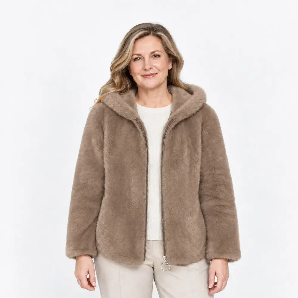 ✨【M-7XL】🔥 Dámská zimní fleecová bunda – silná, oboustranná, s kapucí, zateplená, na zip