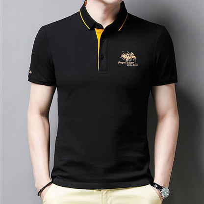 🔥🔥👔【Kup 1, a 1 otrzymasz gratis】【50-105kg】2025 Męska koszulka polo z haftowanymi klapami-3942006