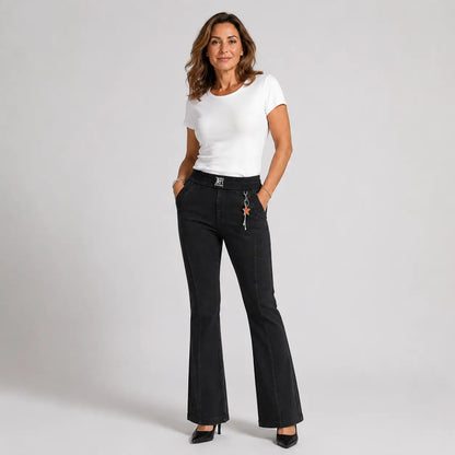 👖【M-4XL】Magas derekú, rugalmas női farmernadrág