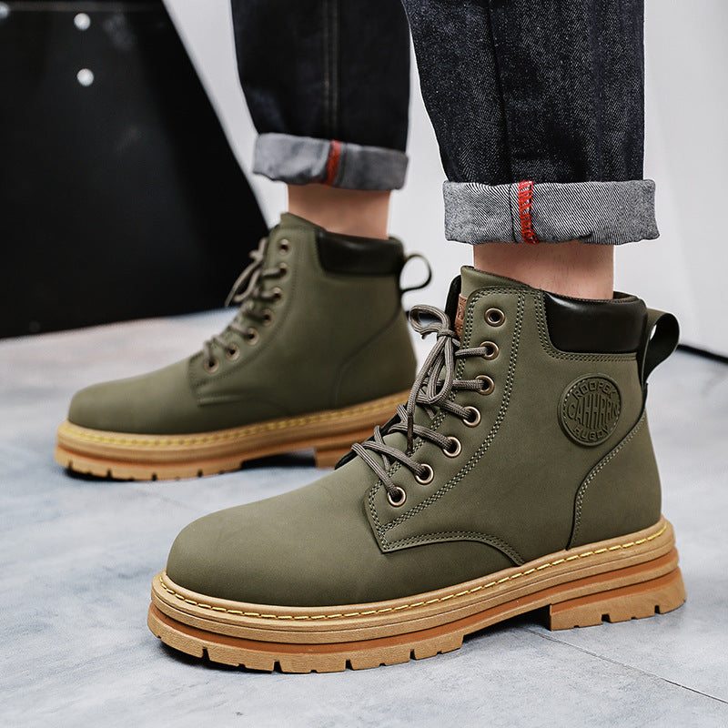 🔥🔥【39-48】Nuevo estilo para otoño e invierno, botas antideslizantes versátiles de suela gruesa para hombre-4137924
