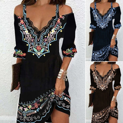 🌸【S~2XL】 Άνοιξη Καλοκαίρι 2026 Νέα εμπριμέ φορέματα