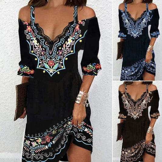 🌸【S~2XL】 Άνοιξη Καλοκαίρι 2026 Νέα εμπριμέ φορέματα