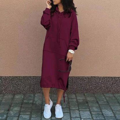 🔥 Zimní akce 🔥【S–5XL】Nové dámské podzimní a zimní volné ležérní šaty s kapucí