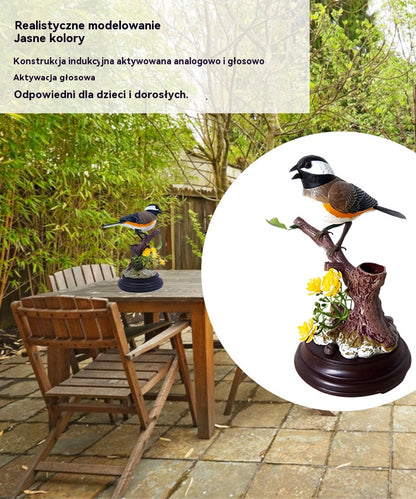 🦜🐦【Oferta ograniczona czasowo】Symulacja sterowana głosem, kreatywne, urocze ozdoby ptaków sterowane głosem, dekoracyjne ozdoby na biurko-4081681