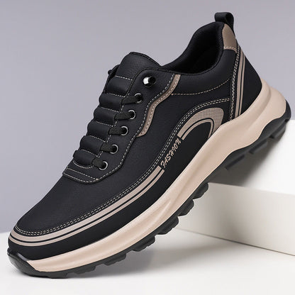 【39-45】Buty sportowe wykonane z wodoodpornej i odpornej na zabrudzenia skóry z miękką podeszwą zapewniającą maksymalny komfort-3938446
