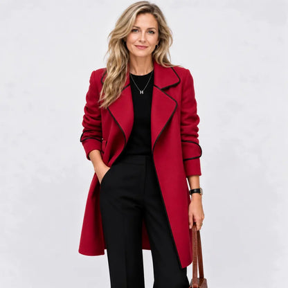 😊👩【50 % popust】【M–4XL】Nov jesensko-zimski plašč/jakna v korejskem slogu – obojestranski kašmir, srednja dolžina