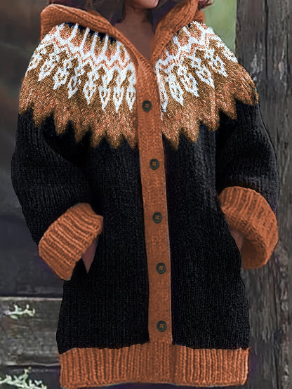 【S~5XL】✨Elegancka, kolorowa kurtka z kapturem w stylu retro 4156564