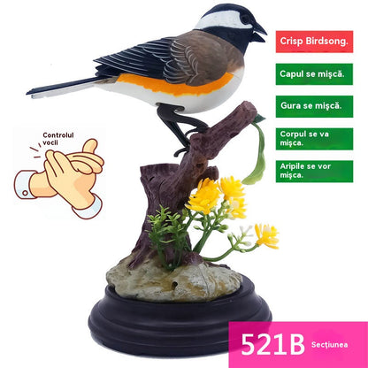 🦜🐦【Oferta ograniczona czasowo】Symulacja sterowana głosem, kreatywne, urocze ozdoby ptaków sterowane głosem, dekoracyjne ozdoby na biurko-4081681