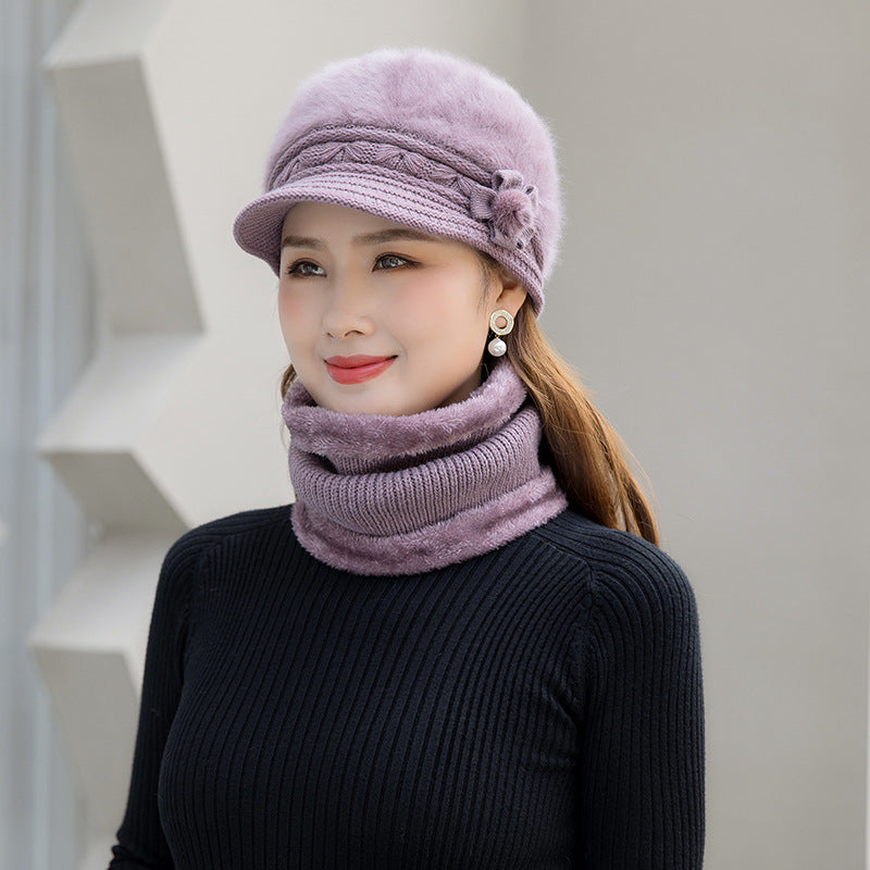【Hat+scarf】Gorro de felpa para mujer para abrigarse en otoño e invierno 4147914