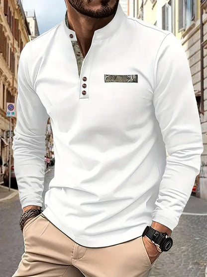 【🔥Specjalna redukcja 50%】【S-3XL】Męskie sportowe koszulki polo z długimi rękawami 4174850
