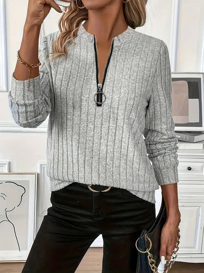 😍💥【S-2XL】Nová stylová a jednoduchá pletená mikina s dlouhým rukávem na zip 4183557