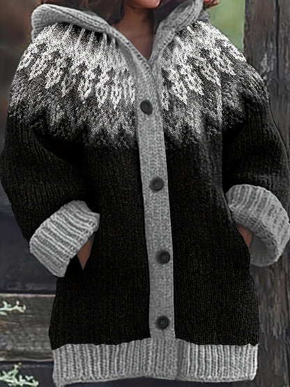 【S~5XL】✨Elegancka, kolorowa kurtka z kapturem w stylu retro 4156564