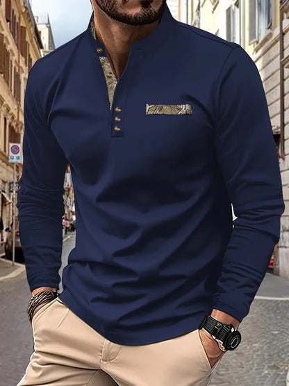【🔥Specjalna redukcja 50%】【S-3XL】Męskie sportowe koszulki polo z długimi rękawami 4174850