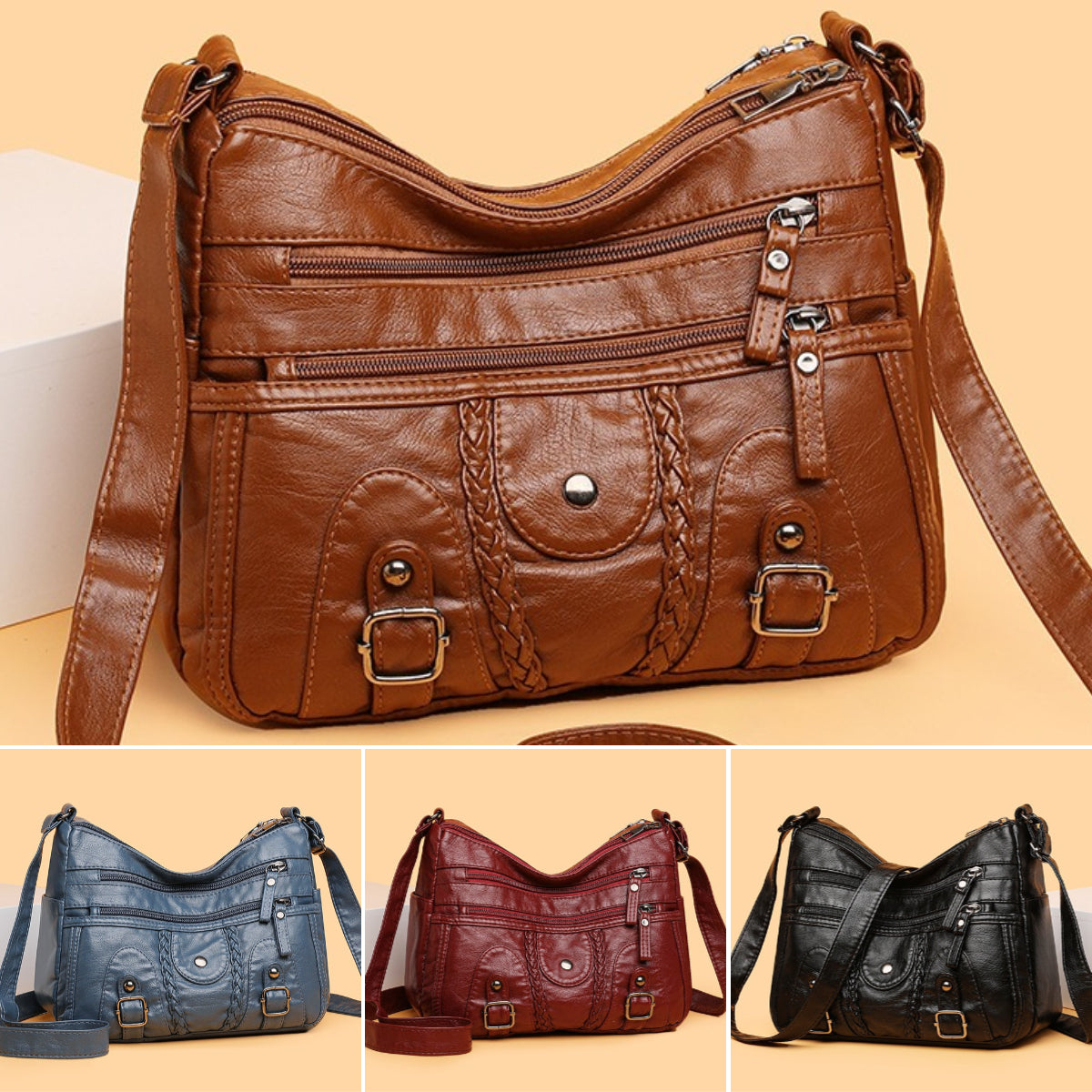 🔥【50% zniżki】Nowa damska torba z wieloma kieszeniami, duża pojemność, można nosić na ramieniu lub przez ramię 4160962