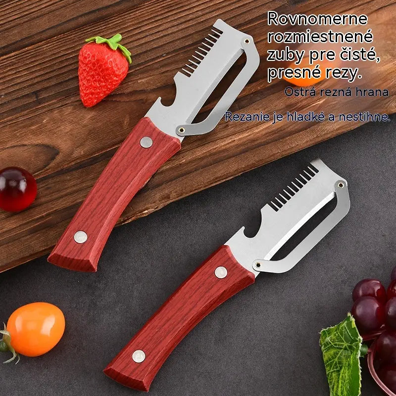 ✅Kupte 1 kus a získejte 1 zdarma (2 kusy) 🔪 Multifunkční kuchyňská škrabka 3 v 1: Loupe, řežte a otevírejte lahve! 🔥 Dobírka