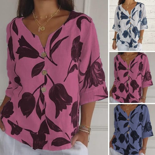 🔥💥🥰【S-3XL】2024 Nowa bawełniana koszula z nadrukiem dla kobiet🥰-3734830