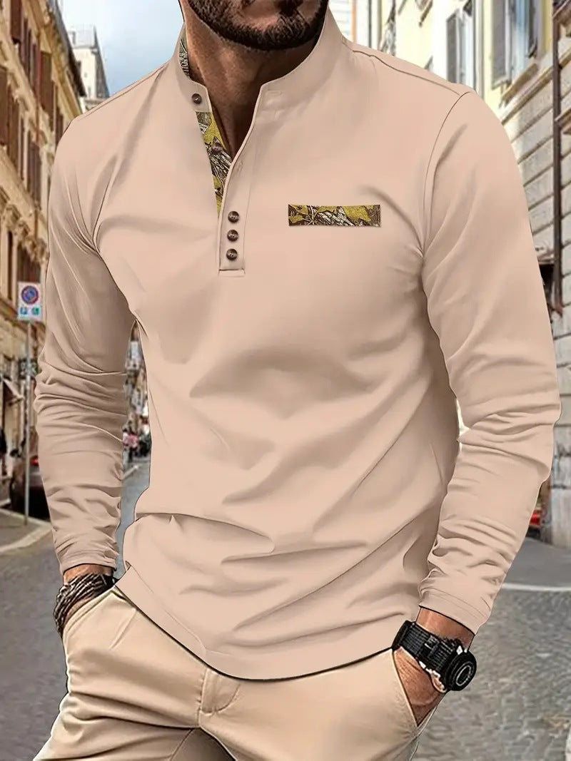 【🔥Specjalna redukcja 50%】【S-3XL】Męskie sportowe koszulki polo z długimi rękawami 4174850
