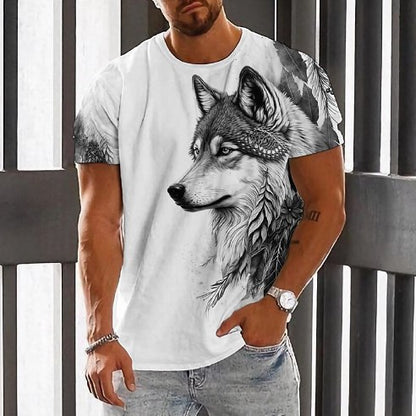 【Kup 1, a otrzymasz 1】【2XS-6XL】👕👕 T-shirt męski z nadrukiem wilka-3951732