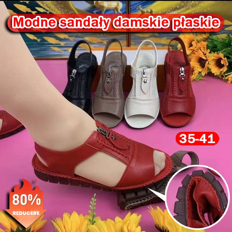 🔥Kup 1, a 1 otrzymasz gratis🆒【35-43】2025 Nowe sandały Płaskie buty Skóra naturalna Miękkie buty antypoślizgowe Miękka podeszwa-3916314