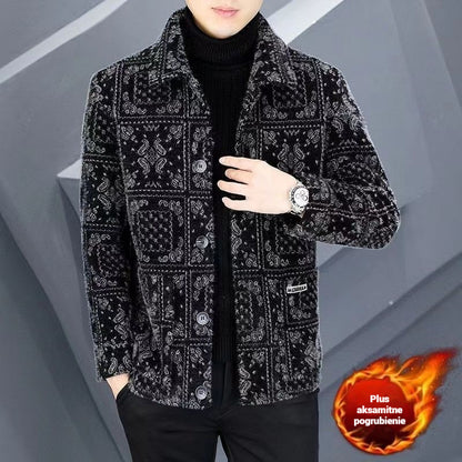 【💥Wyprzedaż】😎【M-4XL】🧥Modna męska kurtka z aksamitu i grubego materiału na jesień i zimę, ciepła i wygodna 4170868