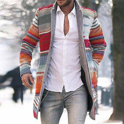 🔥【S-5XL】Chaqueta tipo cárdigan con estampado de longitud media 4152921